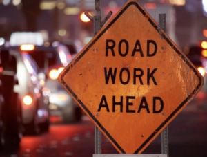 Road Work Ahead Street Sign