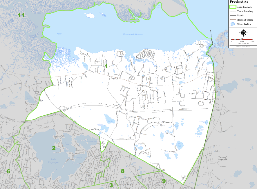 Map of Town Councilor Gordon Starr's Precinct 1